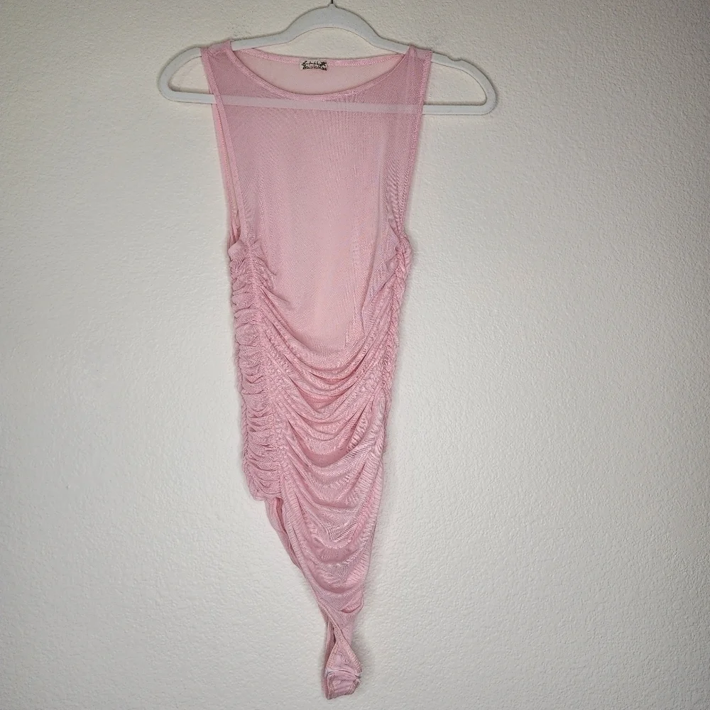Free People Intimately Pink Under It All Cafe Bodysuit L